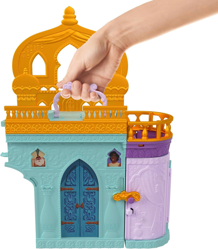 Mattel Disney Princess Toy, Jasmin's Stacking Castle Dollhouse Playset With Little Doll, 2 Friends And 7 Pieces, Inspired By The Disney Movie, Travel Toys And Gifts For Kids, HLW93