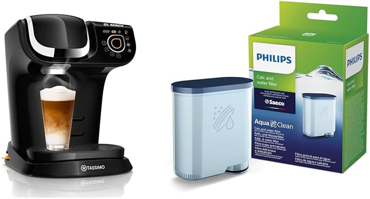 Aparat de cafea cu capsule Tassimo My Way 2 TAS6502 de la Bosch, Cu filtru de apă, Peste 70 de băuturi, Personalizare, Complet automat, Preparare ușoară, 1.500 wați, 1,3 litri, Negru