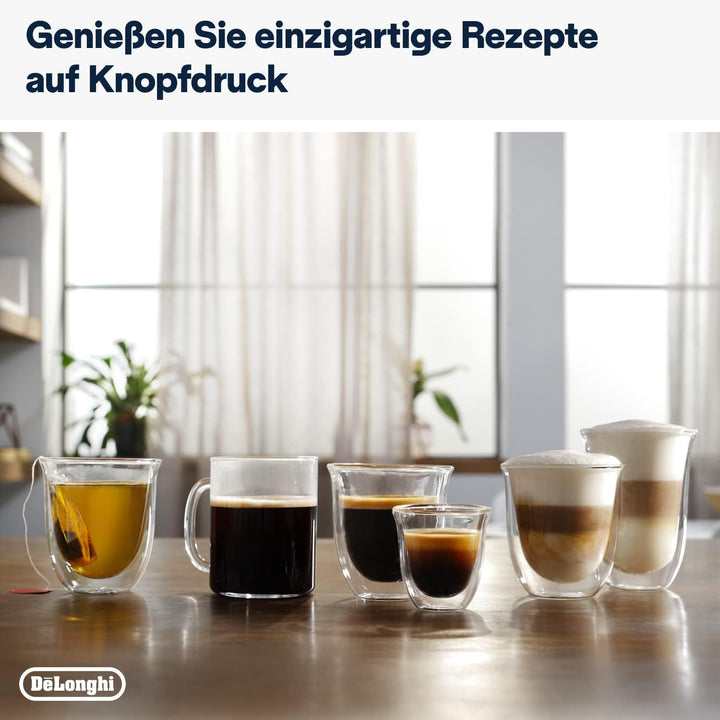 De'Longhi Magnifica Evo ECAM 292.81.B Aparat de cafea complet automat cu sistem de lapte Lattecrema, 7 butoane de selecție directă pentru cappuccino, espresso și alte specialități de cafea, funcție de 2 cești, negru