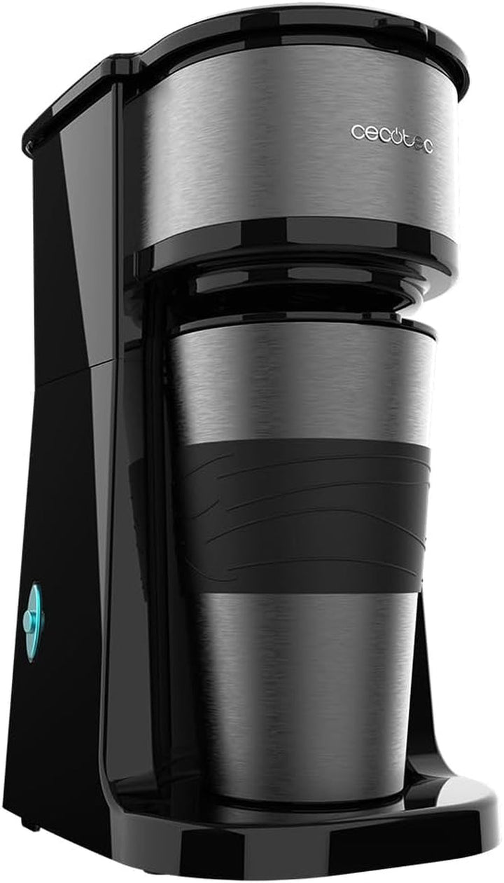 Cafetieră Cecotec cu termos Cafea 66 Drop & Go 700 W, Capacitate 420 ml, Gura de scurgere, Filtru permanent sau filtru de hârtie, Funcție de oprire automată, Recipient cu fereastră