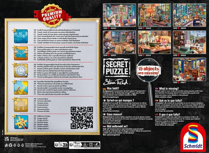 Schmidt Spiele 59977 Puzzle secret, Atelierul tatălui, puzzle jigsaw 1000 piese