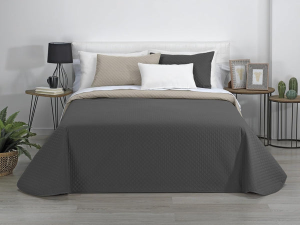 Estoralis | AVA | Plapumă Reversibilă | Pentru Toate Anotimpurile | Culoare - Gri/Antracit | Pentru pat de 105 Cm. (200 X 270 Cm. Ancho X Alto) | Cuvertură cu matlasare