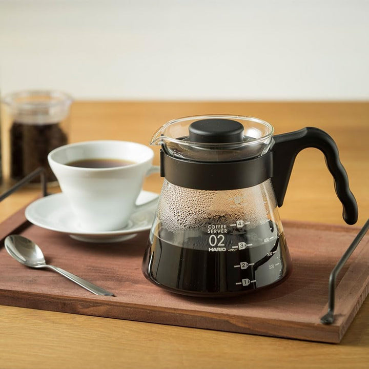 HARIO V60 Set de filtre de cafea 02 - negru (filtru de cafea) cu picurător, server, hârtie de filtru și lingură (40 buc.)