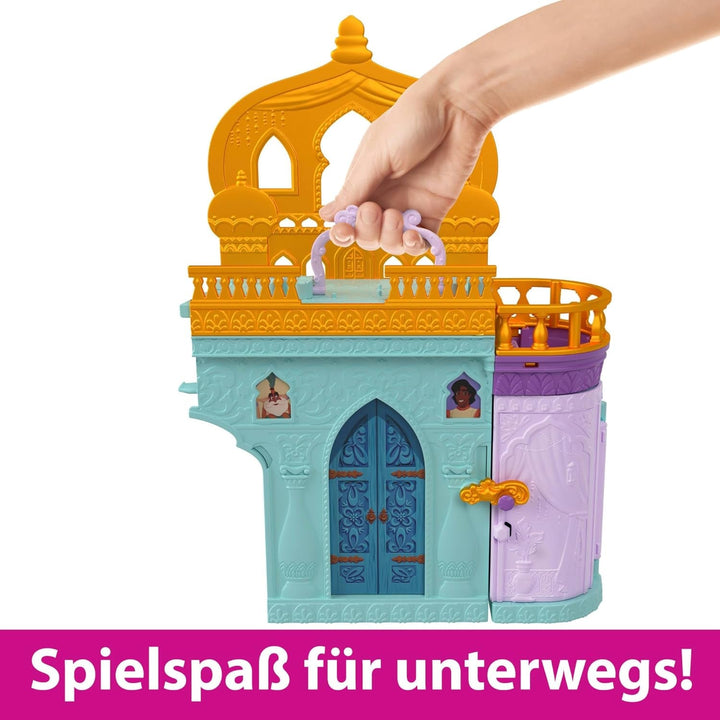 Mattel Disney Princess Toy, Jasmin's Stacking Castle Dollhouse Playset With Little Doll, 2 Friends And 7 Pieces, Inspired By The Disney Movie, Travel Toys And Gifts For Kids, HLW93