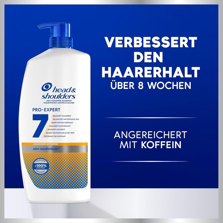 Head & Shoulders PRO-EXPERT 7 Anti-Haarverlust Anti-Schuppen-Shampoo Angereichert Mit Koffein 800Ml Pumpe. Bekämpft 7 Kopfhautprobleme, Kopfhautschutz