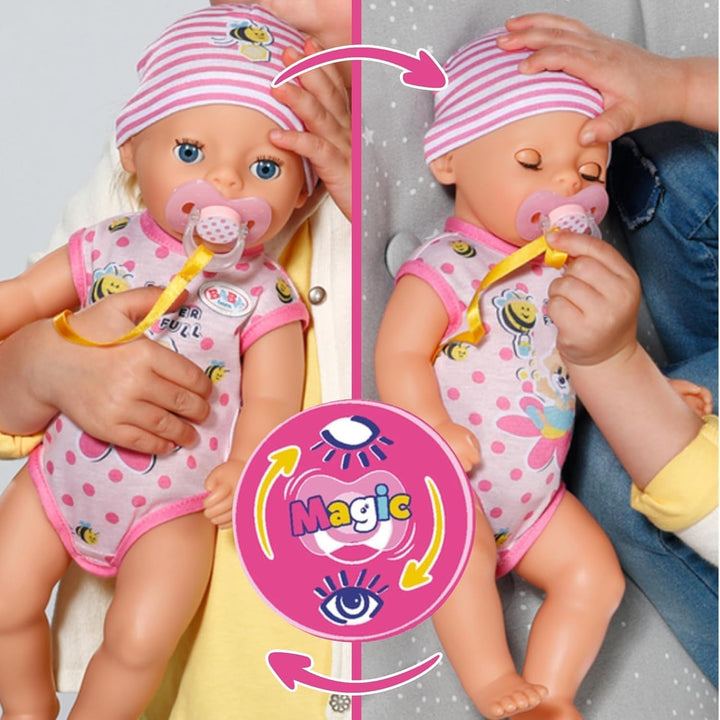 BABY Born Lena (fetiță) 36 cm, păpușă cu 7 funcții pentru copii de la 1 an, funcționează fără baterie, păpușă mare de 36 cm, 834596 Zapf Creation, roz