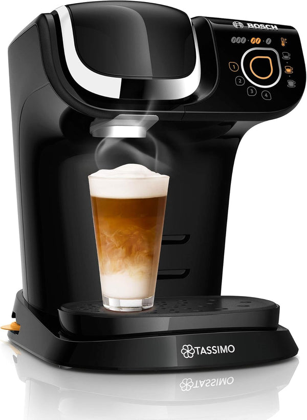 Aparat de cafea cu capsule Tassimo My Way 2 TAS6502 de la Bosch, Cu filtru de apă, Peste 70 de băuturi, Personalizare, Complet automat, Preparare ușoară, 1.500 wați, 1,3 litri, Negru
