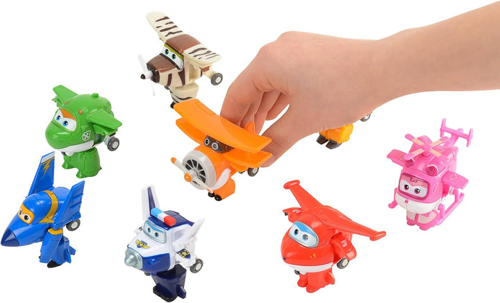 Super Wings Transform-A-Bots World Airport Crew - Seria 1 - Crew Collector's Pack - 15 figuri de jucărie - Figuri de 5,1 cm