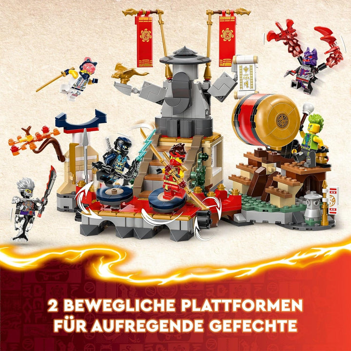 Jucărie LEGO NINJAGO Tournament Arena Adventure pentru copii, set de joacă Ninja cu 6 minifigurine, set de construcție de colecție, cadou de ziua de naștere pentru băieți și fete de la 7 ani 71818