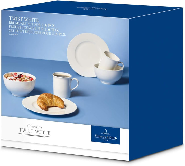 Villeroy & Boch – Twist White Geschirrset 30 Teilig Für 6 Personen, Spülmaschinenfest, Mikrowellensicher, Teller Set, Geschirr, Tafelservice, Kombiservice, Modernes Service Aus Porzellan