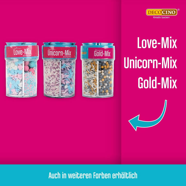 DECOCINO Party Mix, perle de zahăr, decorațiuni de stropit, confetti, 95 grame