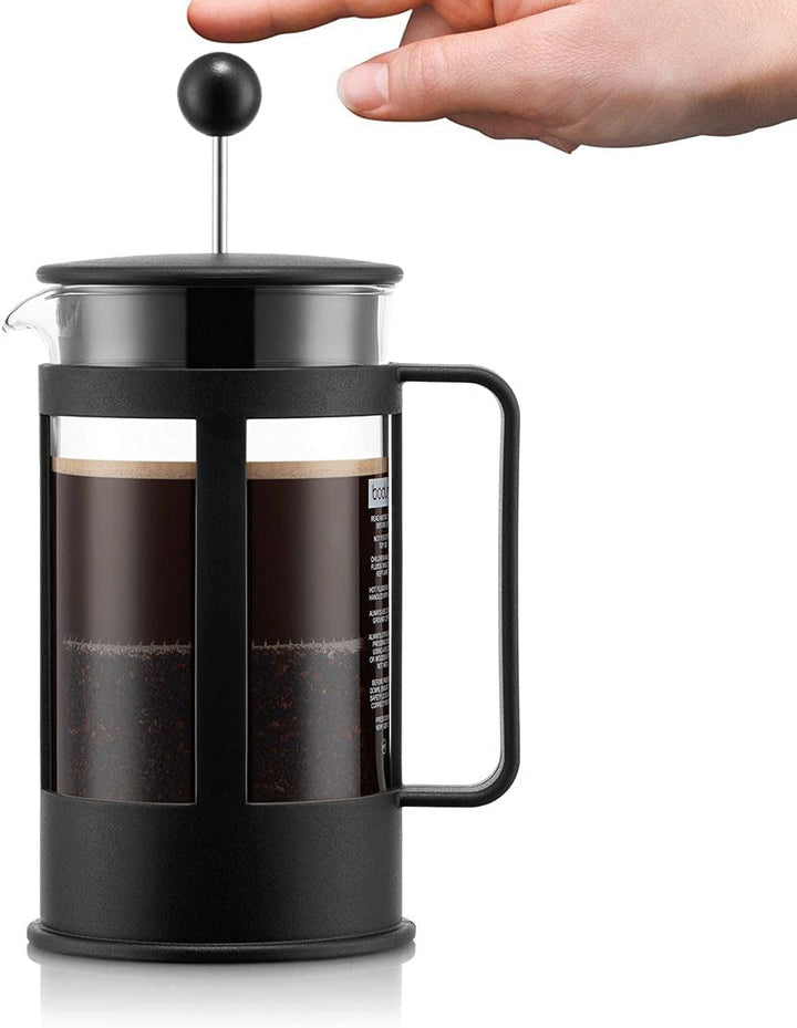 Bodum 1784-01 KENYA filtru de cafea (sistem de presare franțuzească, rezistent la mașina de spălat vase), negru, 0,5 l, 4 cești