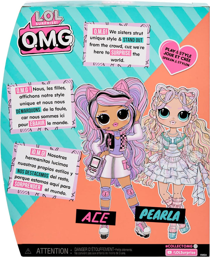 L.O.L. Surpriză! OMG Fashion Doll Pearla cu 15 surprize - păpușă cu modă și accesorii în stil sirenă - pentru copii de la 4 ani