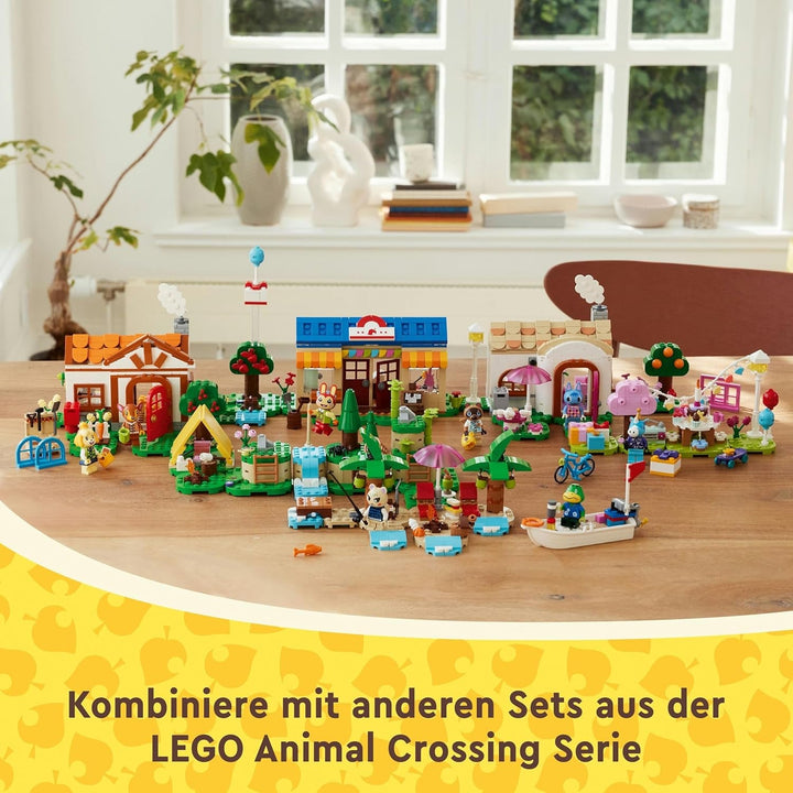LEGO Animal Crossing Käptens Island Boat Tour, jucărie creativă pentru copii cu 2 minifigurine din seria de jocuri video, inclusiv Huschke, cadou pentru fete și băieți de la 6 ani 77048