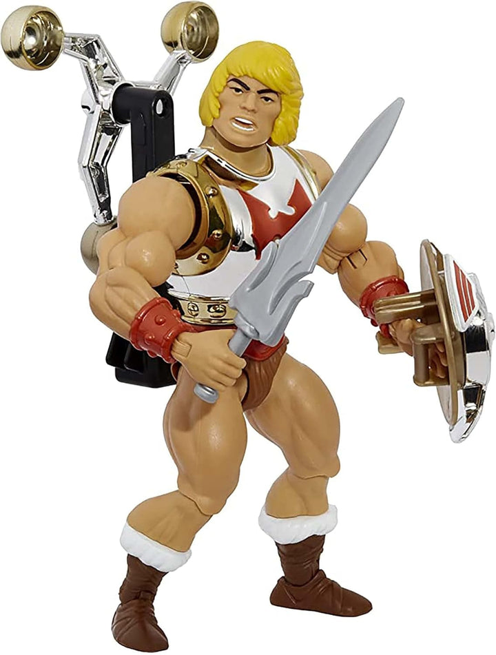 Masters of the Universe HDR45 - Colecția Masterverse, Battle Amour He-Man, aprox. 18 cm înălțime Figurine de acțiune MOTU pentru joacă și colecționare, cadou pentru copii cu vârsta de peste 6 ani