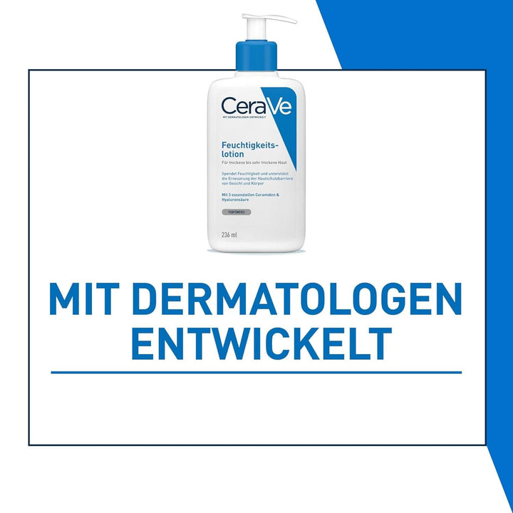 Loțiune de corp Cerave cu pompă dozatoare, potrivită pentru dermatită atopică si piele uscată sau foarte uscată, 236 ml