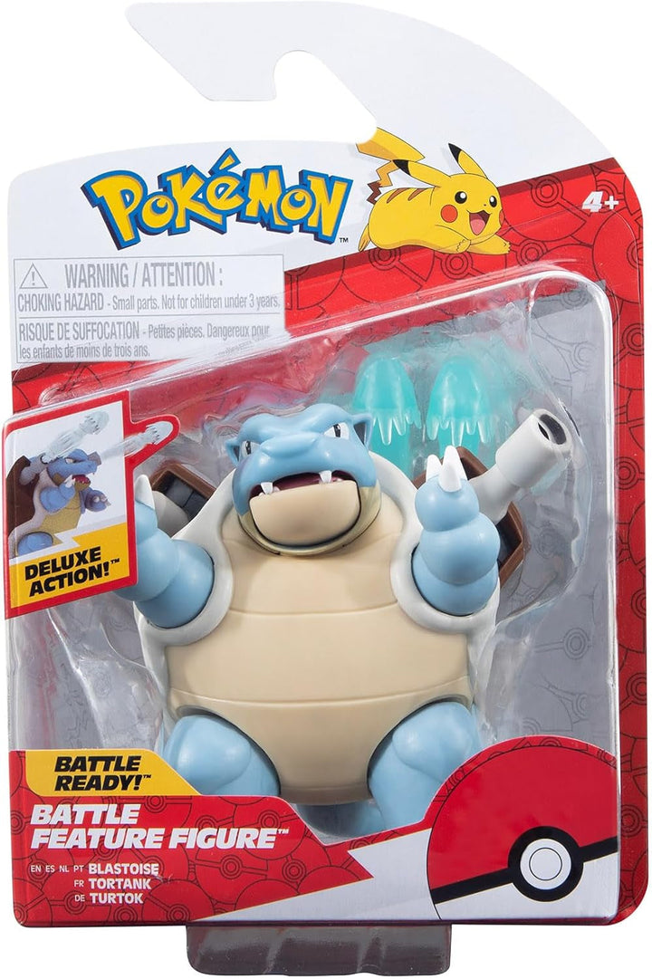 Pokémon PKW3035 - Battle Feature Figure - Turtok, figură mobilă oficială, 11.5 cm