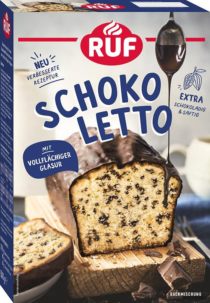 RUF Nusskuchen, Backmischung Mit Schneller Und Einfacher Zubereitung, Nussig Und Locker Mit Glasur, Als Grundlage Für Rüblikuchen, Vegan, 1 X 520G