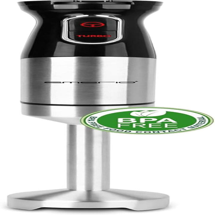 Emerio HB-111446 Stabmixer, TESTSIEGER Preis/Leistung, Gummierter Rutschfester Griff, Edelstahl, Bpa-Frei, Schwarz, 250W