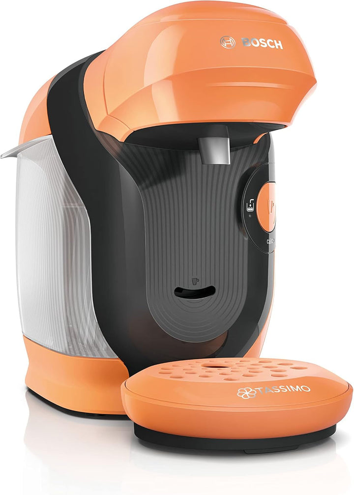 Mașină cu capsule Bosch Tassimo Style Friendly TAS112E, Peste 70 de băuturi, Potrivită pentru toate paharele, Complet automată, Durabilă, Economie de spațiu, 1400 W, Negru
