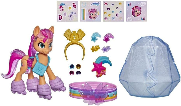 My Little Pony F2031, a New Generation Royal Gala Collection, jucării pentru copii, 9 figurine ponei, 13 accesorii, poster