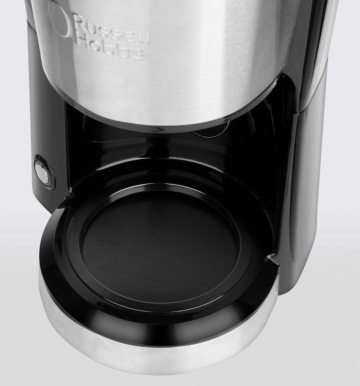 Russell Hobbs Cafetiera Mini [Cap efervescent pentru extracție optimă și aromă] Compact (Max 5 cești, 0.6L ulcior din sticlă, incl filtru permanent, placă de încălzire) Cafetieră cu filtru compact 24210-56
