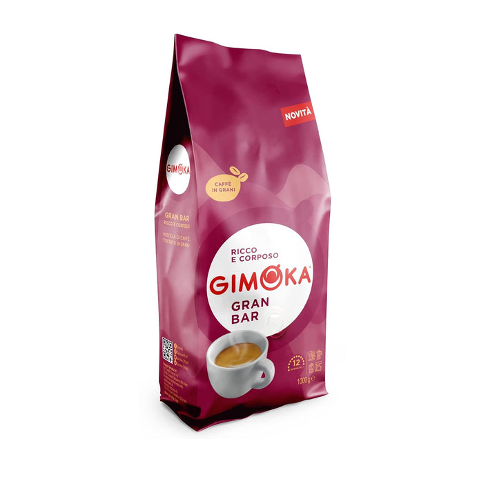 Gimoka – Kaffeebohnen – 1 Kg – Gran Bar Mischung – Intensität 12 – Hergestellt in Italien – 1Kg Packung