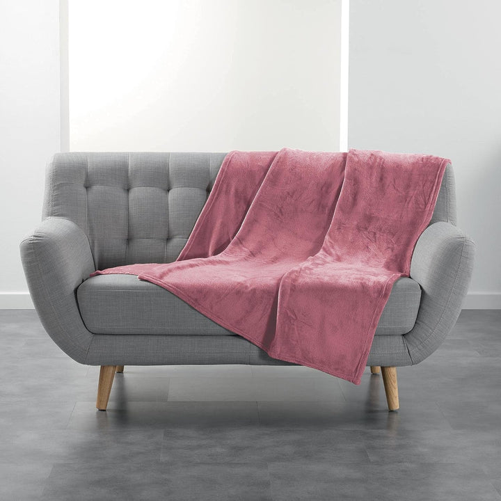 Douceur D'Intérieur, Pătură din flanel, 125 X 150 Cm, Roz, Flanel