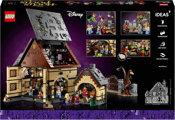 LEGO Ideas Hocus Pocus: Setul casei vrăjitoarelor surorilor Sanderson, kit de colecție pentru adulți cu casă, 6 minifigurine și accesorii, femei și bărbați 21341
