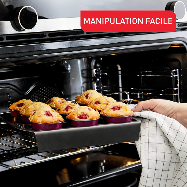 Tefal Creabake Muffins Creabake Backformen, 7,5 Cm, Antihaftbeschichtung, Stapelbares System, Kreative Rezepte Für Süßigkeiten Und Salate, Einfaches Backen, Eisenfarben