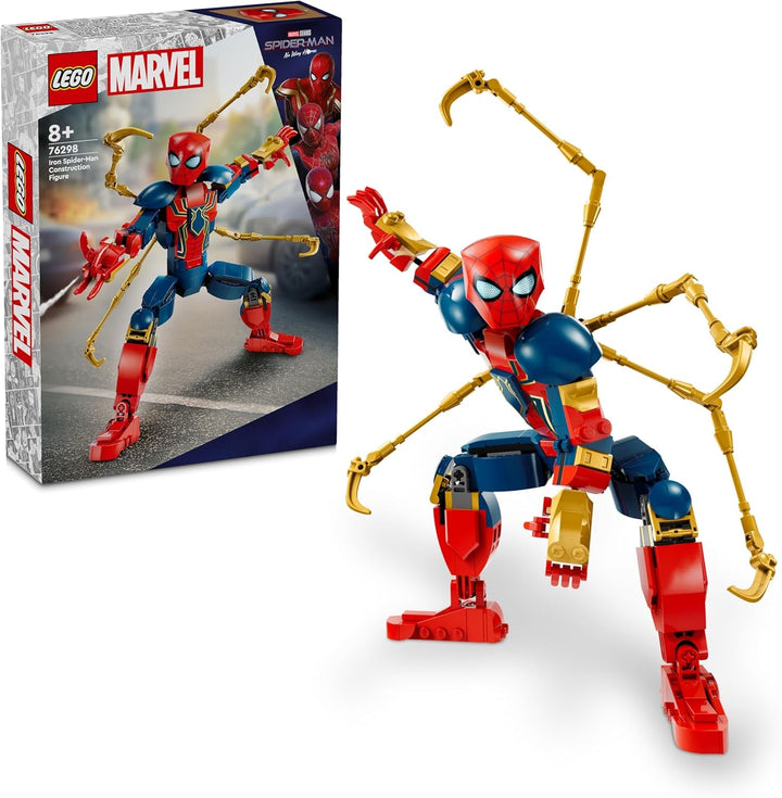 Figurină de construcție LEGO Marvel Iron Spider-Man, jucărie de acțiune cu supereroi pentru copii cu vârsta peste 8 ani, băieți și fete, set cu armură, model construibil, idee de cadou Avengers pentru fanii filmelor Marvel 76298