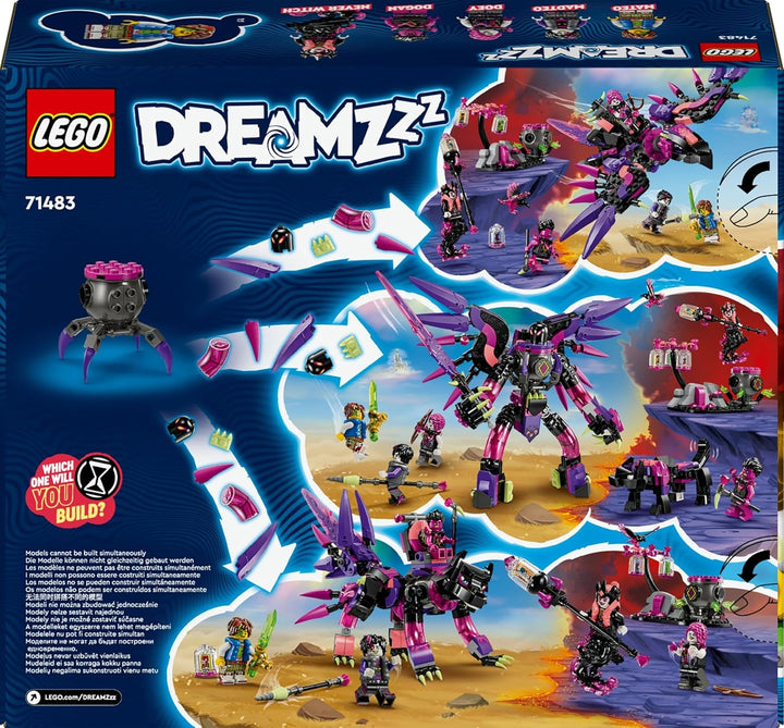 LEGO Dreamzzz 3-In-1 The Nightmare Creatures Of The Never Witch, jucărie magică pentru copii, cazan construibil, lup sau corb, set de fantezie pentru fete și băieți de la 9 ani 71483