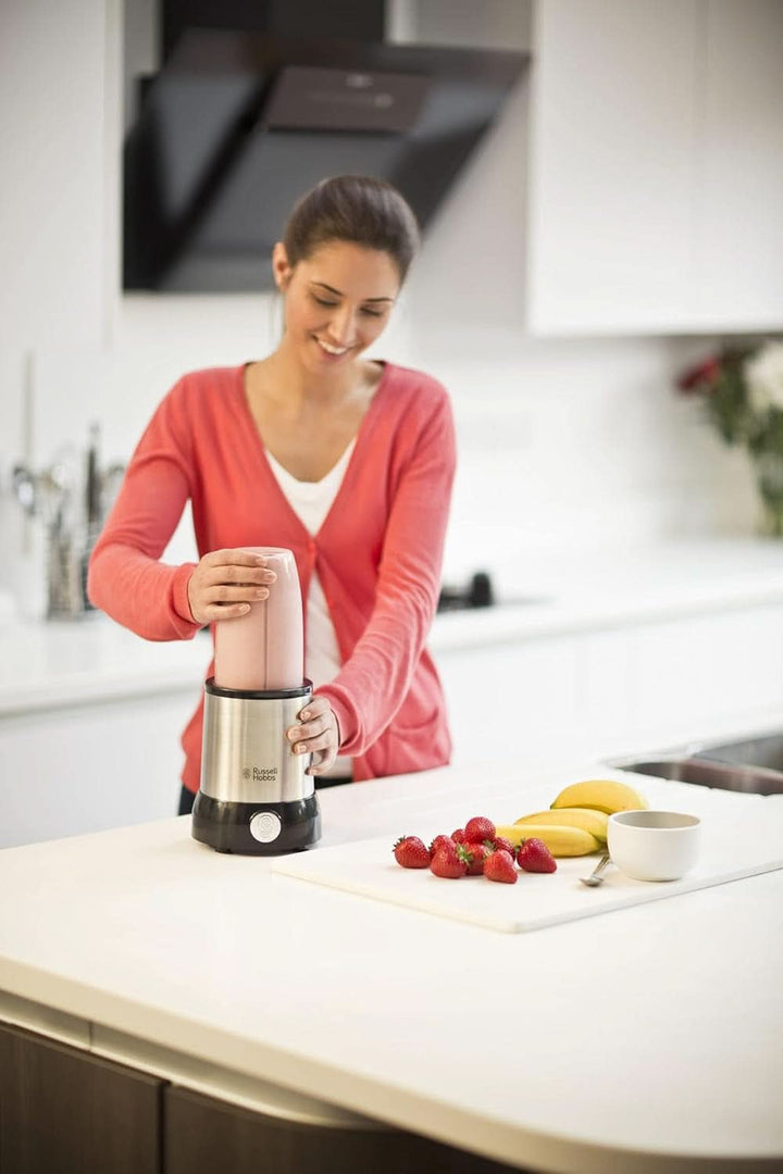 Russell Hobbs Mixer [Multifunktions- Standmixer] Nutriboost (Inkl. 5 Bpa-Freie Und Spülmaschinengeeignete Behälter + Deckel, 22.000 U/Min, 0.9 Ps-Motor) Elektrischer, Smoothie-Maker 23180-56