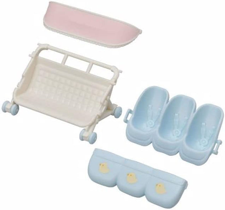 Sylvanian Families L5533 Cărucior pentru tripleți - casă de păpuși Playset