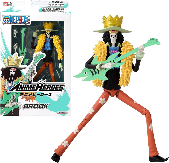 Bandai - Anime Heroes - One Piece Figure - Lorenor Zorro 17 Cm Three Sword Style - Licența oficială One Piece - Movable Manga Figure Zorro 3 Swords - Toy For Children From 4 Years - 37052