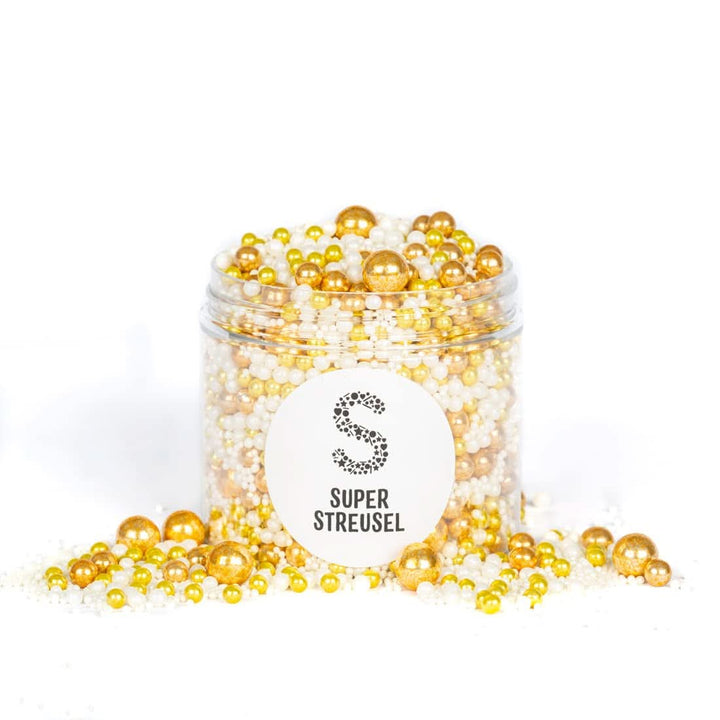 Super Streusel Gold Glimmer, Sprinkles cu tematica de Crăciun, 180 grame