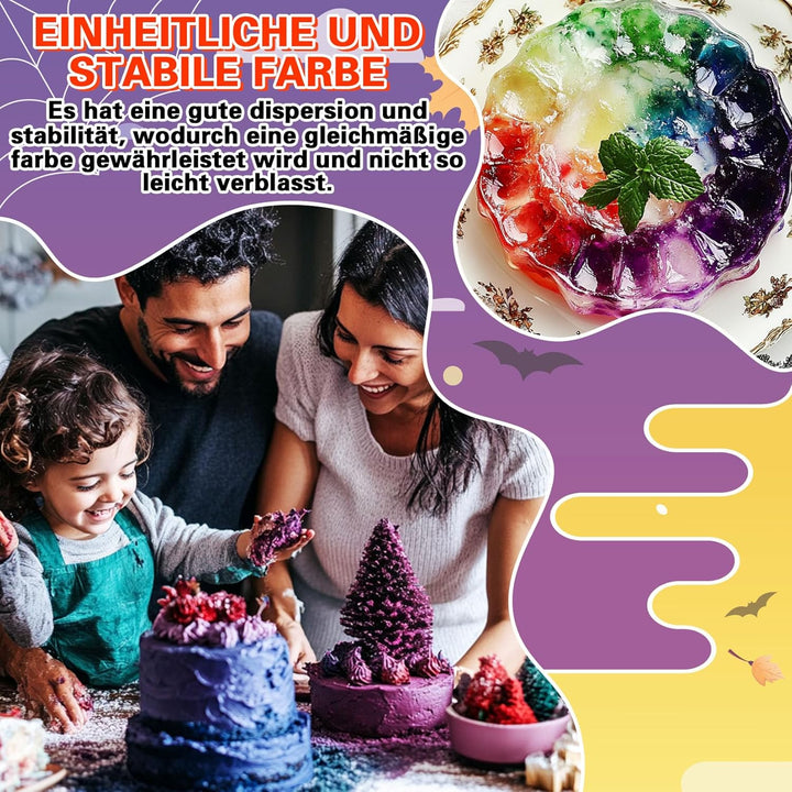 Lebensmittelfarbe Pulver - 4 Farben Lebensmittelfarbe, Konzentriertes Food Colouring, Lebensmittelfarbe Rot Grün Marineblau Violett Zum Kuchendekorieren, Backen, Zuckerguss, Dessert, Kochen - 5G