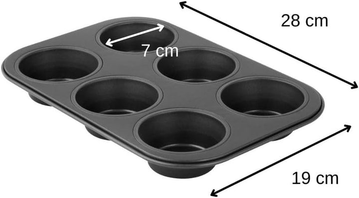 Zenker 6Er Muffinform Black Metallic, 275X190X30 Mm, Teflon Classic Antihaftbeschichtung, Hitzebeständig Bis 230°C, Leichte Reinigung, Ideal Für Köstliche Muffins