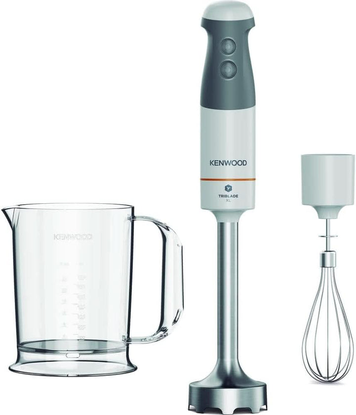 Kenwood Triblade XL Pro Stabmixer HBM80.322BK, 1200W, Variable Geschwindigkeiten, Edelstahl(Pürierfuß), Schneebesen, Emulgieraufsatz, 500Ml Zerkleiner, 700 & 250Ml Becher, Spülmaschinenfeste Teile