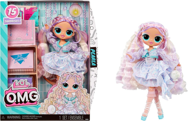 L.O.L. Surpriză! OMG Fashion Doll Pearla cu 15 surprize - păpușă cu modă și accesorii în stil sirenă - pentru copii de la 4 ani