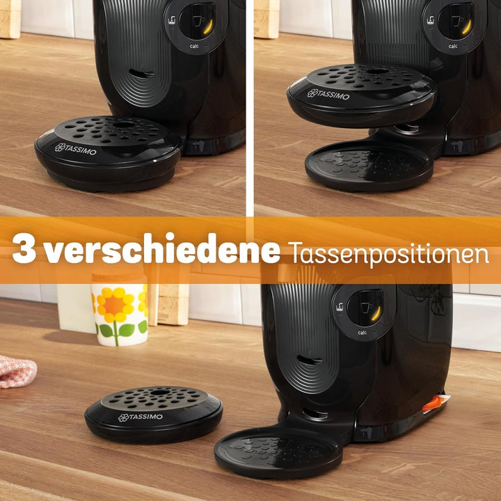 Mașină cu capsule Bosch Tassimo Style Friendly TAS112E, Peste 70 de băuturi, Potrivită pentru toate paharele, Complet automată, Durabilă, Economie de spațiu, 1400 W, Negru