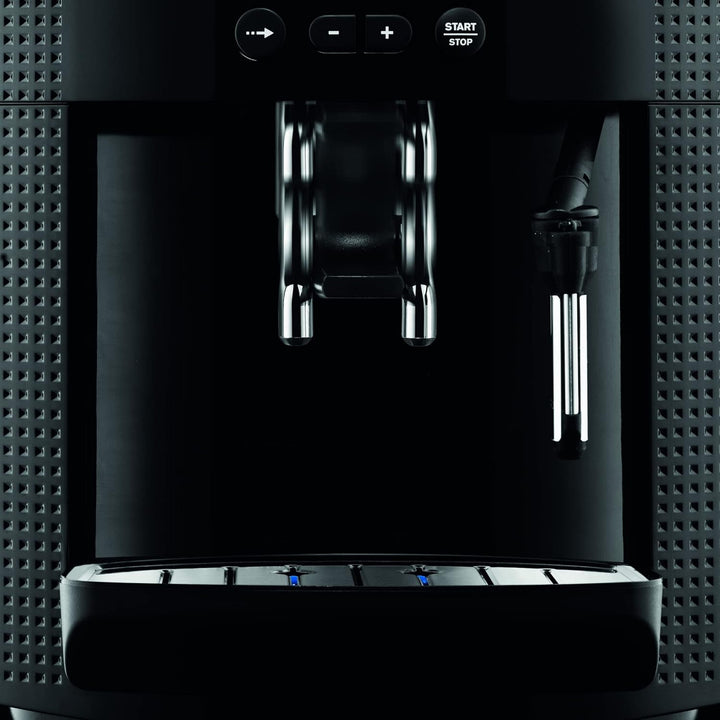Krups Essential Mașină de cafea Măcinător de boabe Mașină de cafea espresso Afișaj Lcd Curățare automată Capuccino negru Duză de abur YY8135FD