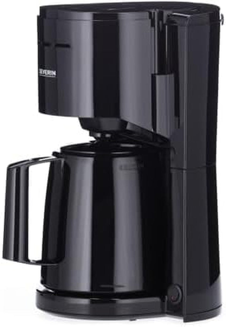 SEVERIN Cafetieră cu filtru cu ulcior termo, Cafetieră pentru până la 8 cești, Cafetieră cu filtru atractivă cu ulcior cu vid, Negru, 1 litru, KA 9306