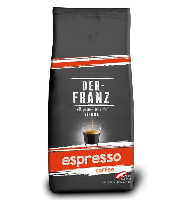 DER-FRANZ Kaffee Crema, Intensität 4/5, 100% Arabica, Ganze Kaffeebohnen, 1000G