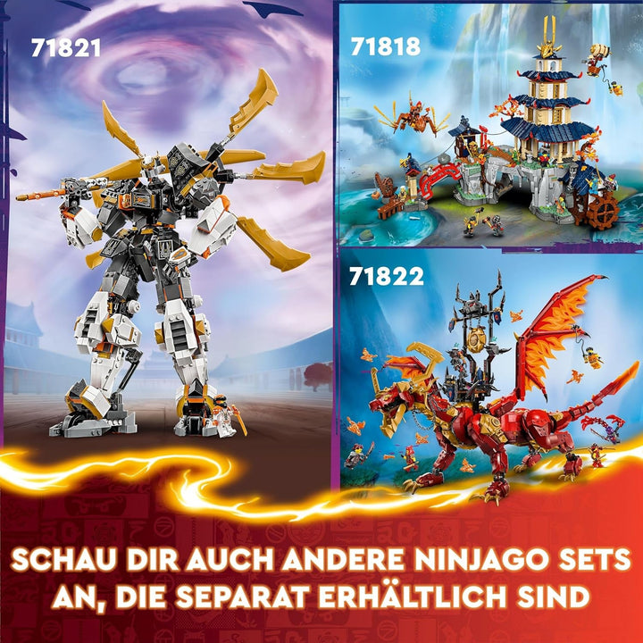 Jucărie LEGO NINJAGO Tournament Arena Adventure pentru copii, set de joacă Ninja cu 6 minifigurine, set de construcție de colecție, cadou de ziua de naștere pentru băieți și fete de la 7 ani 71818