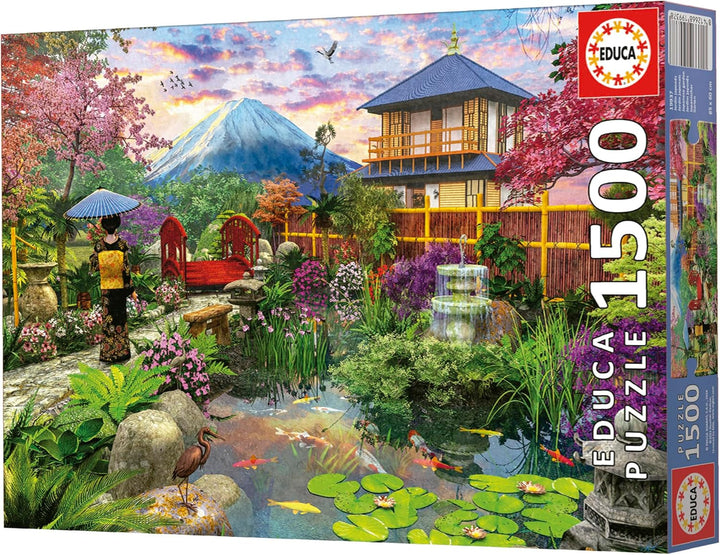 Educa - Puzzle de 1500 piese pentru adulti | Gradina Japoneza. Dimensiuni: 85 X 60 cm. Include lipiciul de puzzle Fixpuzzle. Pentru 14 ani (19937)