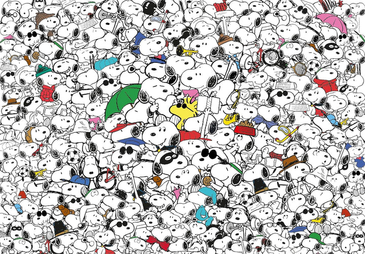 Clementoni - 39804 - Impossible Puzzle Peanuts - Puzzle 1000 de piese pentru adulți și copii de 14 ani, joc de îndemânare pentru întreaga familie