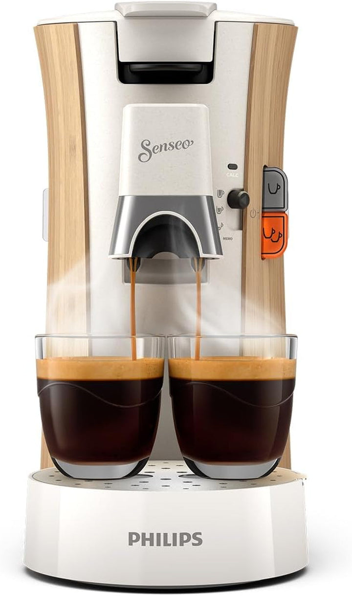 Aparat de cafea cu doze Philips Senseo Select Eco, negru/marcat - Alegerea intensității cafelei plus funcție memo, Fabricat din plastic reciclat (CSA240/20)