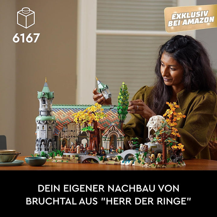 LEGO Icons The Lord Of The Rings: Rivendell - Set de colectare și afișare pentru adulți cu 15 minifigurine unice, inclusiv Gandalf, Legolas, Aragorn și Frodo, exclusiv pe Amazon - 10316