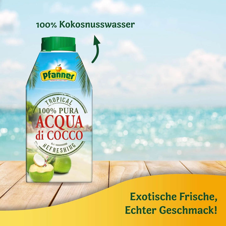 Pfanner Coconut Water Drink (8 X 500 ml)- Apă de nucă de cocos fără zahăr